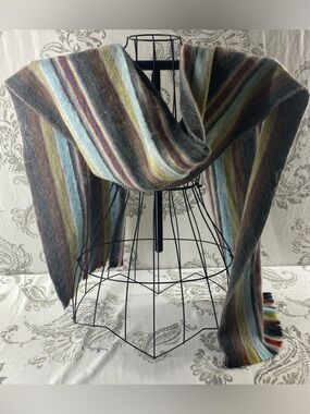 Tresart Cache Alpaca Blend Striped Scarf Wrap Warm Cozy Snuggles